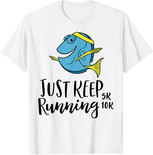 Fish Just Keep Running T-Shirt - T-Shirt | White