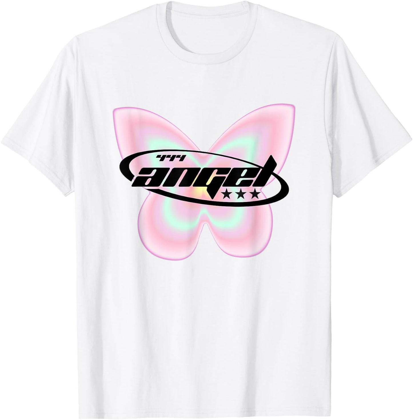Y2K Girl 444 Angel Number Butterfly Fairy Aesthetic T-Shirt - T-Shirt | White