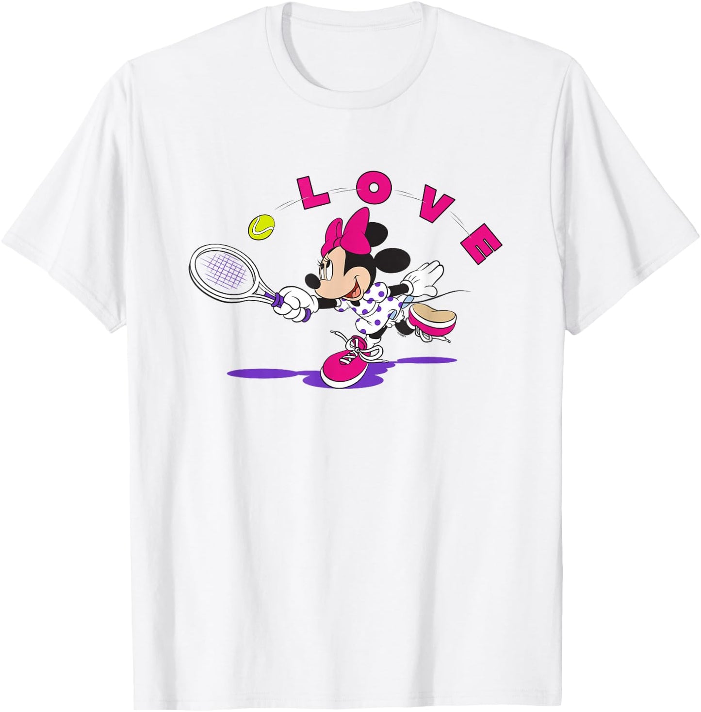 Disney Minnie Mouse Sports Love Tennis Player T-Shirt - T-Shirt | White
