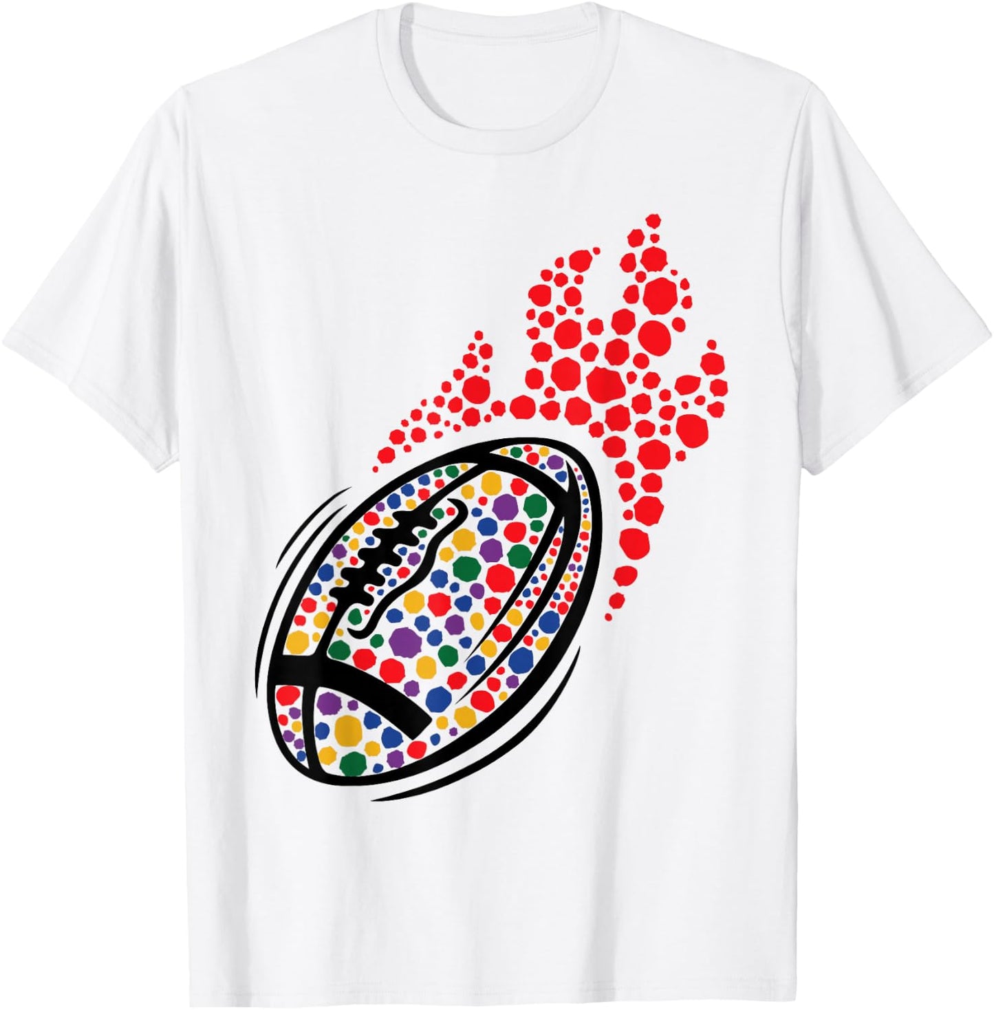 Football International Dot Day Men Boys Ball Sport Colorful T-Shirt - T-Shirt | White