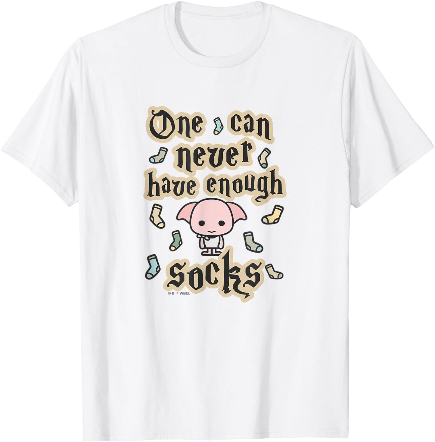 Harry Potter Cute Dobby One Can Never Have Enough Socks T-Shirt - T-Shirt | White