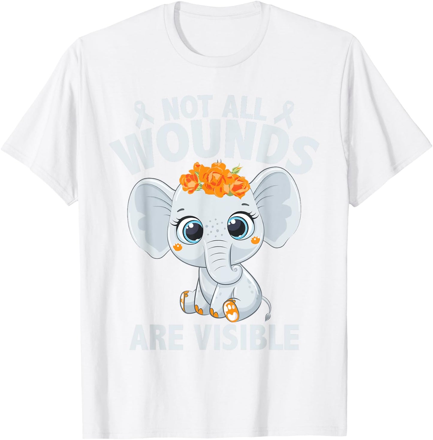 Cute Multiple Sclerosis Awareness MS Elephant T-Shirt - T-Shirt | White