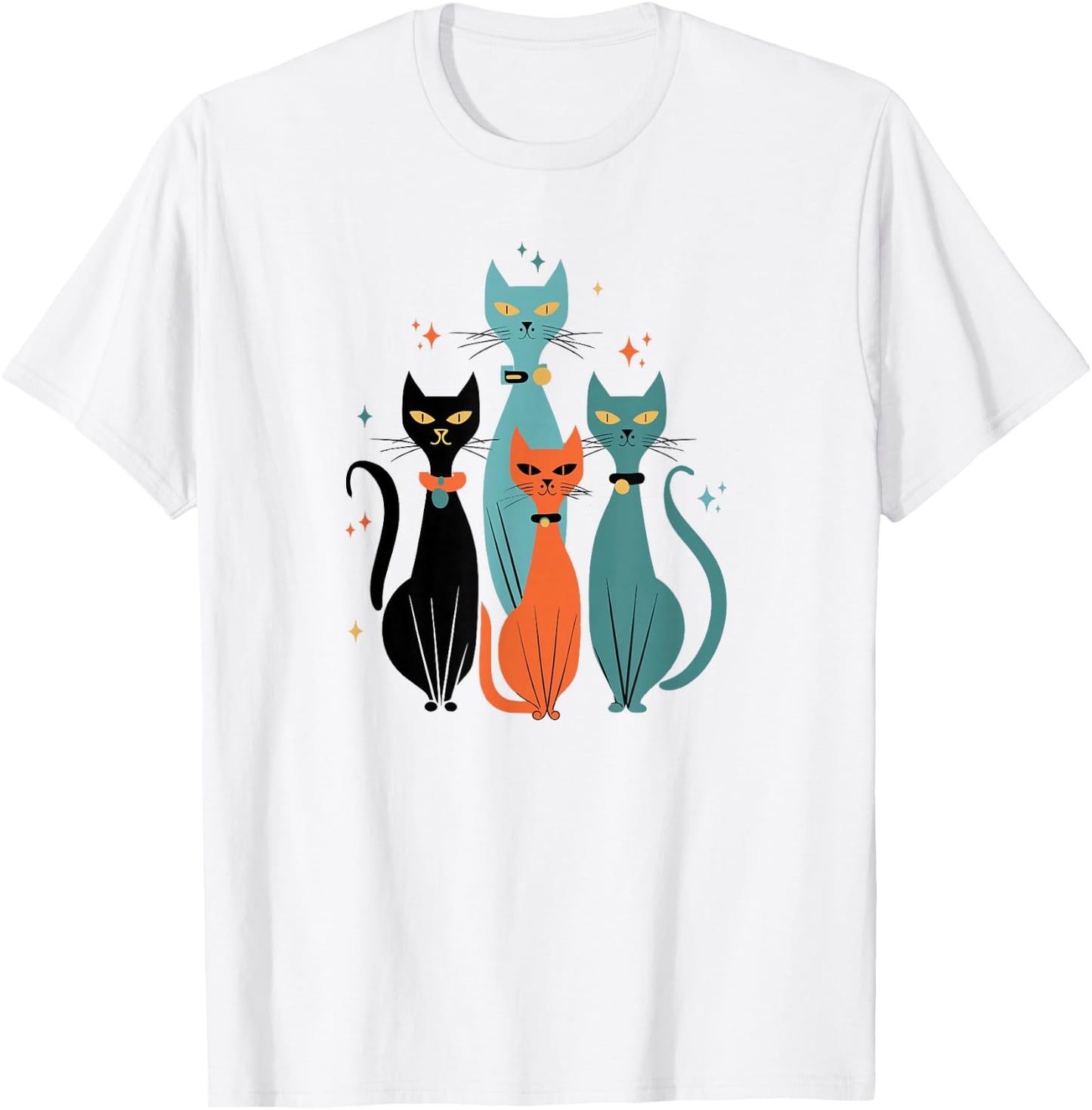 Retro Cats Midcentury Mid Century Age 50s 60s Space T-Shirt - T-Shirt | White