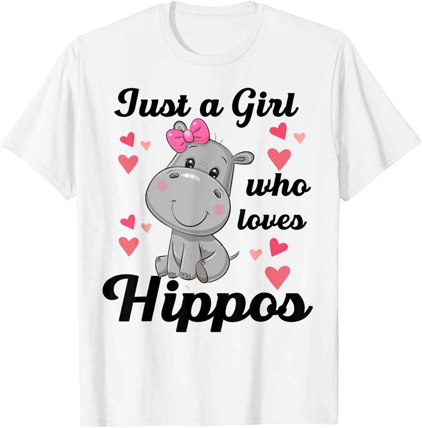 Cute Hippo-Shirt Just A Girl Who Loves Hippo Kids Toddler T-Shirt - T-Shirt | White