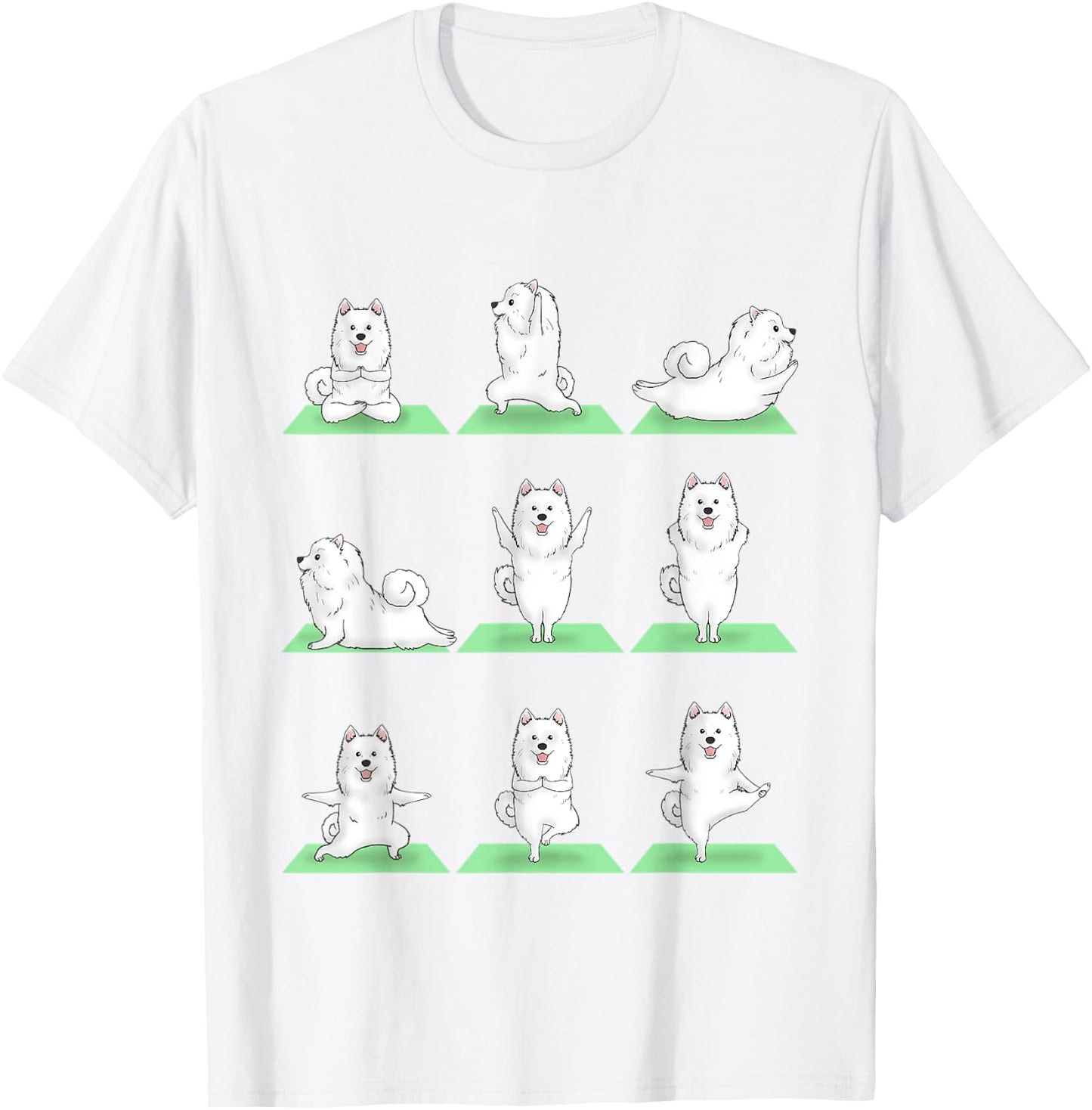 Samoyed Dog Yoga Pose Zen Workout Exercise Yogi Cute Funny T-Shirt - T-Shirt | White