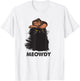 Meowdy Black cat shirts for girls, Meow and Howdy Meow Cat T-Shirt - T-Shirt | White