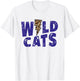 Wildcats Leopard Print Lightning Sign Cheetah Distressed T-Shirt - T-Shirt | White