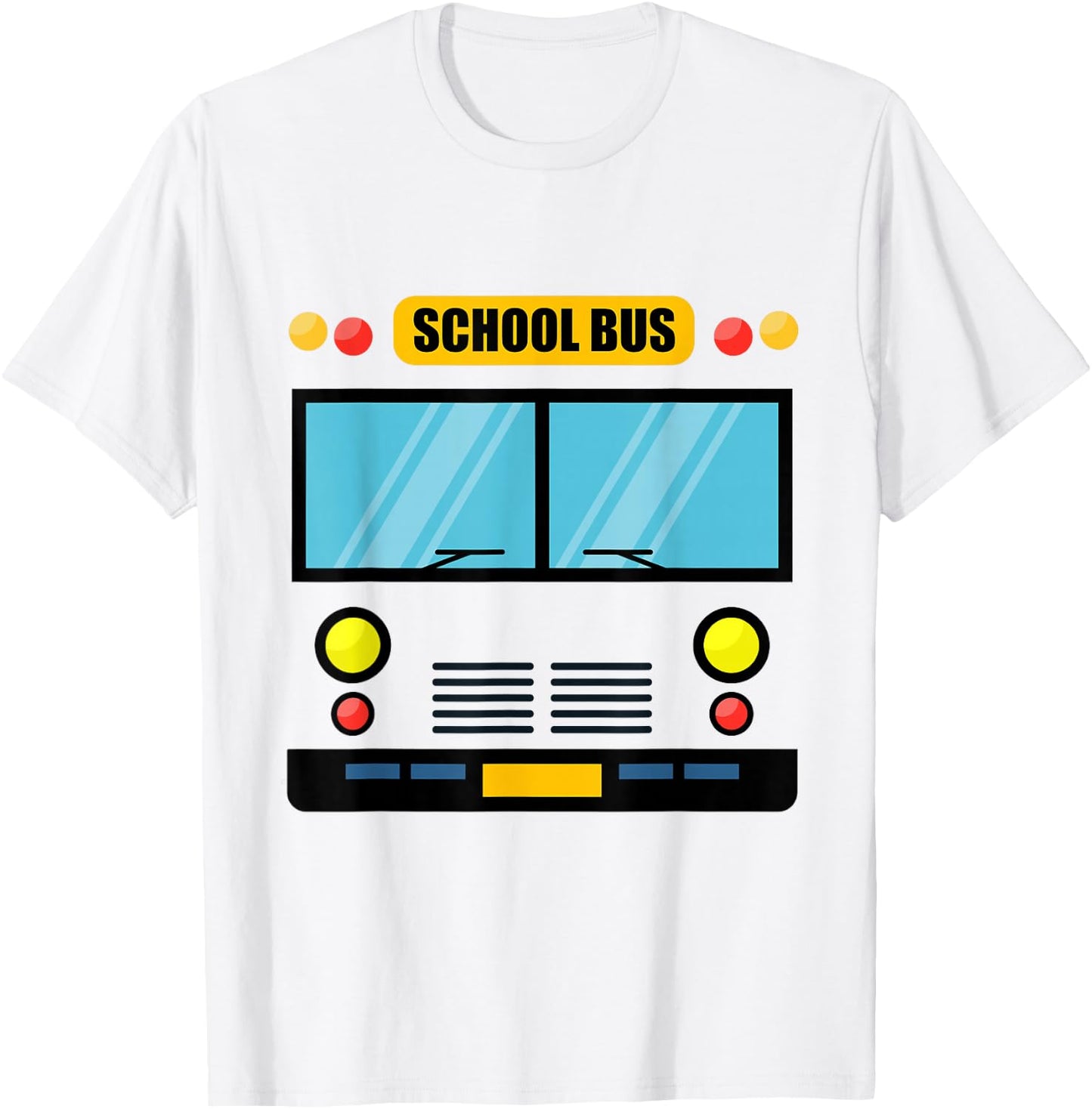 School Bus Costume Cool Easy Vehicle Halloween T-Shirt - T-Shirt | White