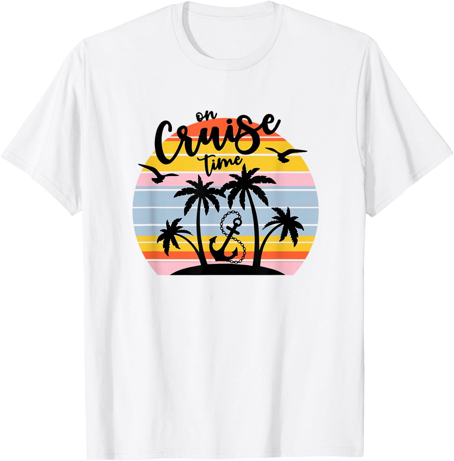 Retro On Cruise Time Summer Vacation Outfits Men T-Shirt - T-Shirt | White