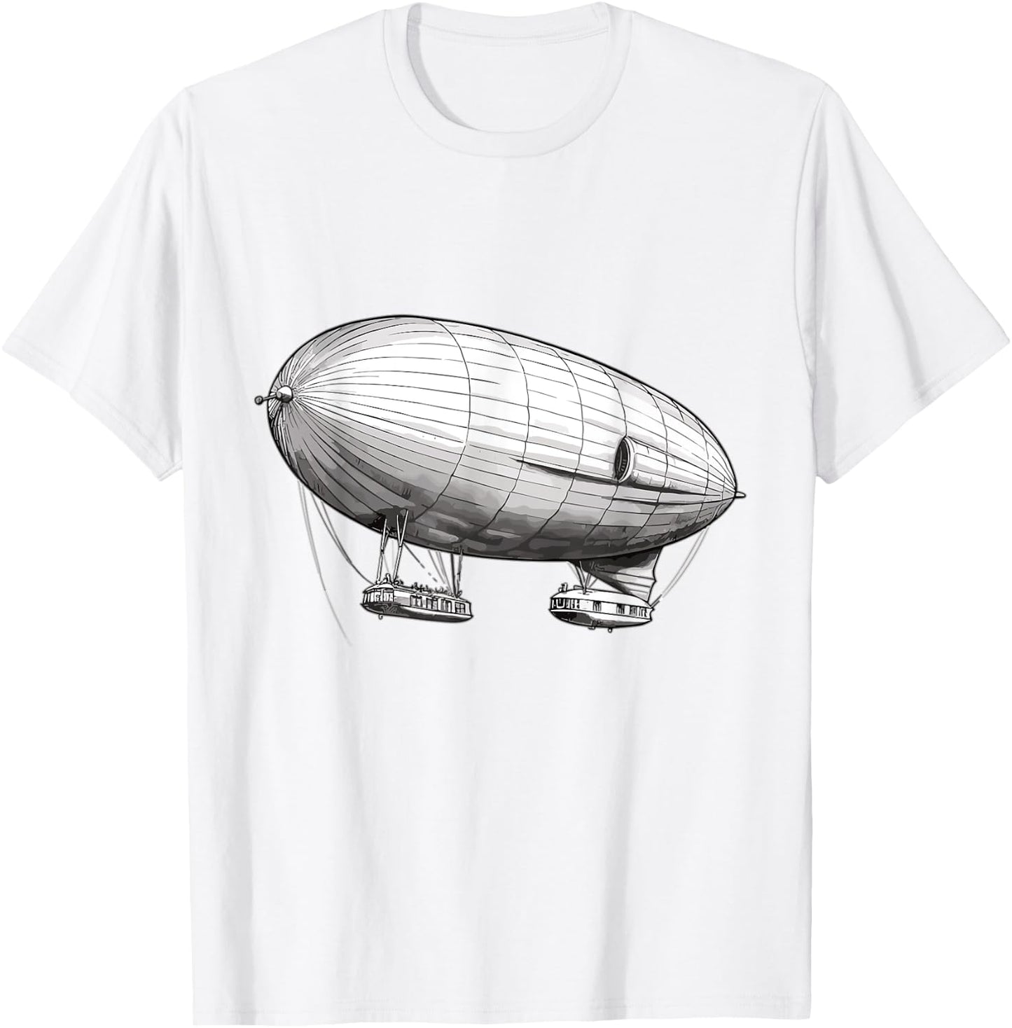 Retro Zeppelin 70s 80s Dirigible Airship Zepelin Zepplin T-Shirt - T-Shirt | White