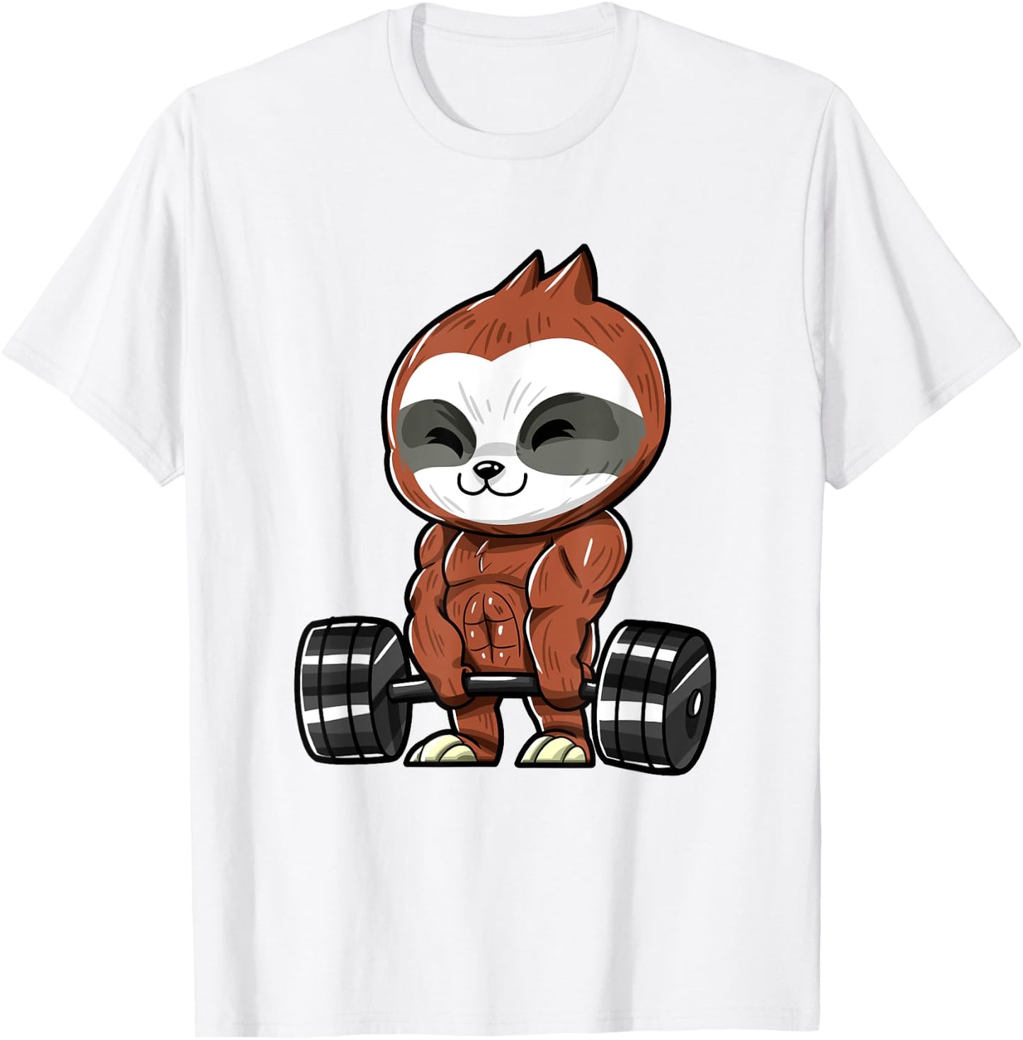 Funny Workout Gym Sloth Fitness Bodybuilding T-Shirt - T-Shirt | White