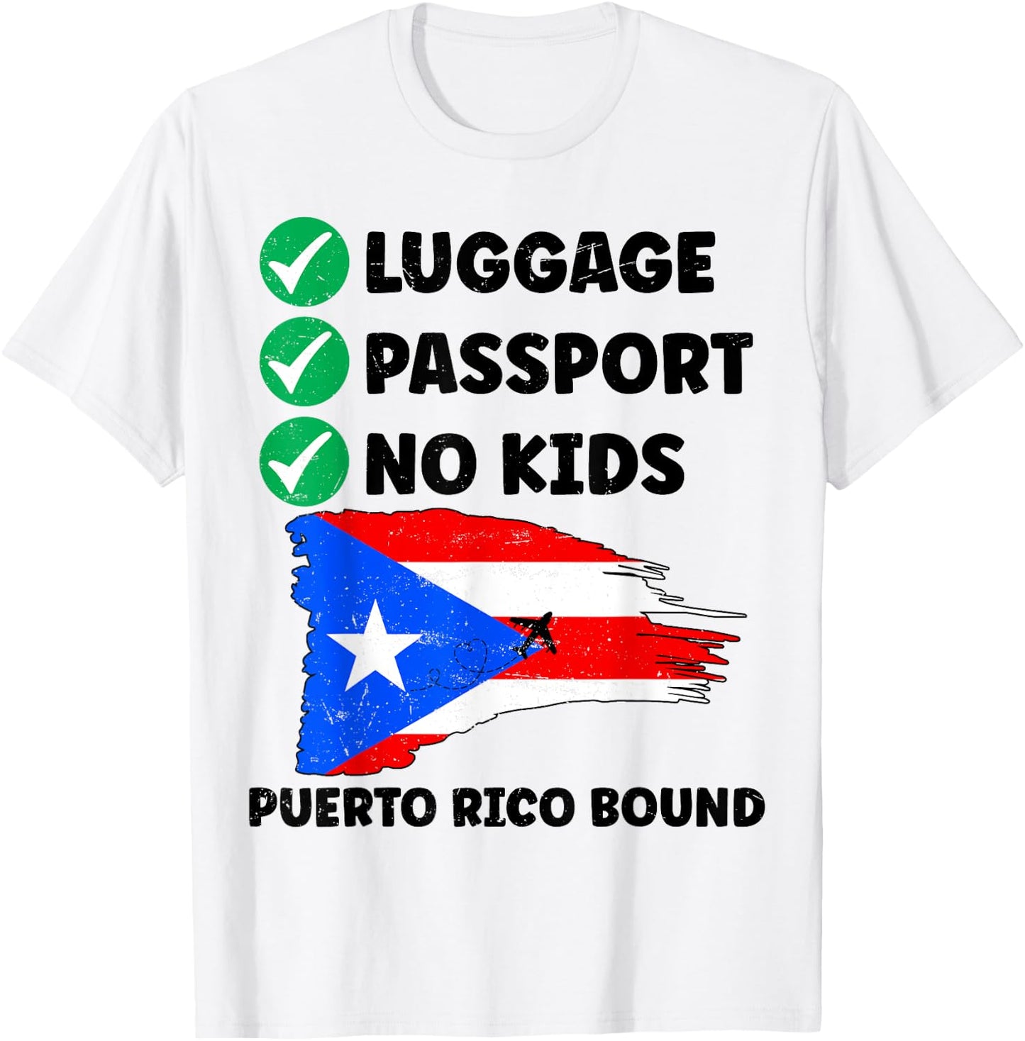 Luggage Passport No Kids Puerto Rico Bound Couple Matching T-Shirt - T-Shirt | White