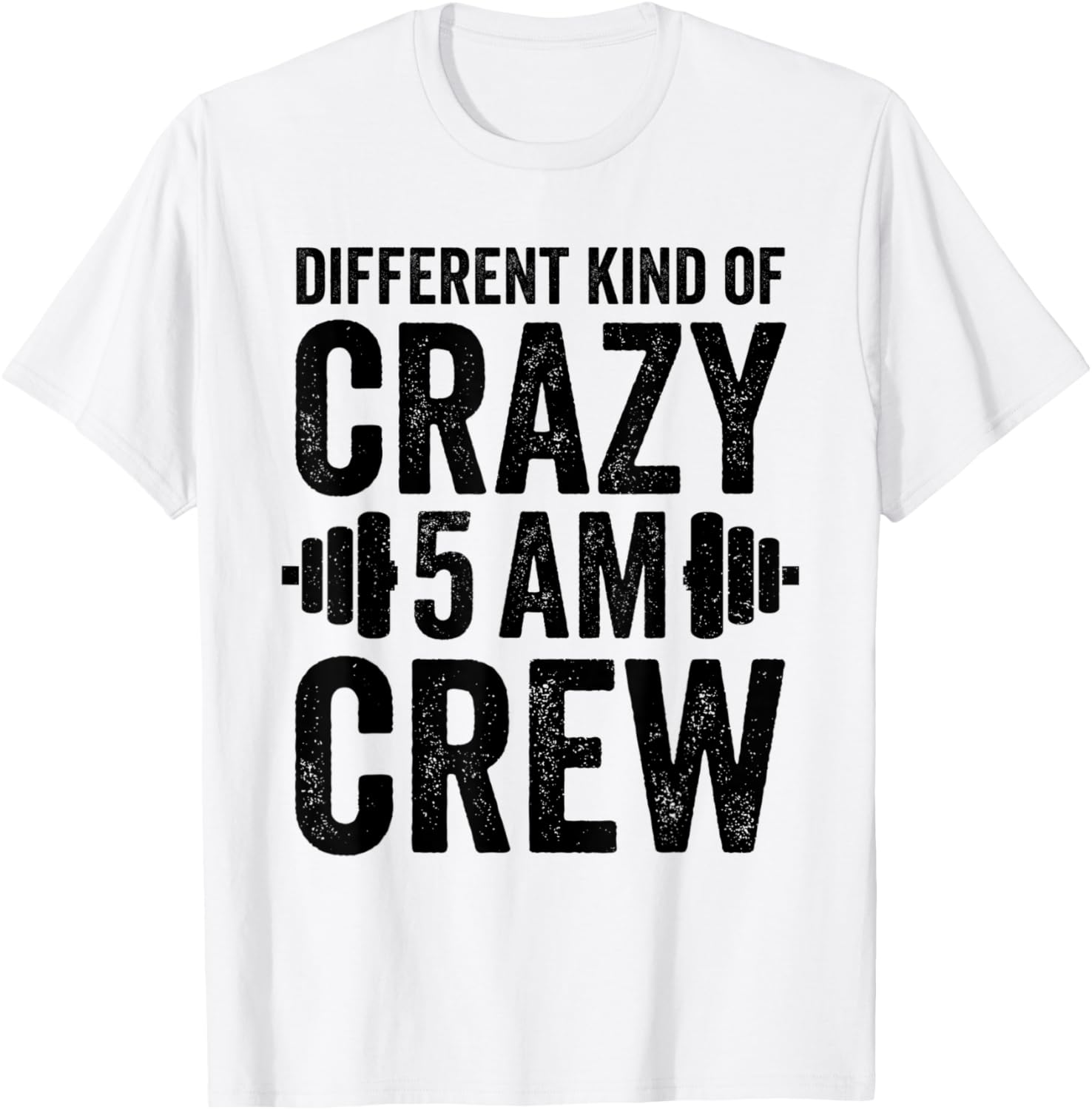 Workout Squad 5AM Crew Funny Gym Quote T-Shirt - T-Shirt | White