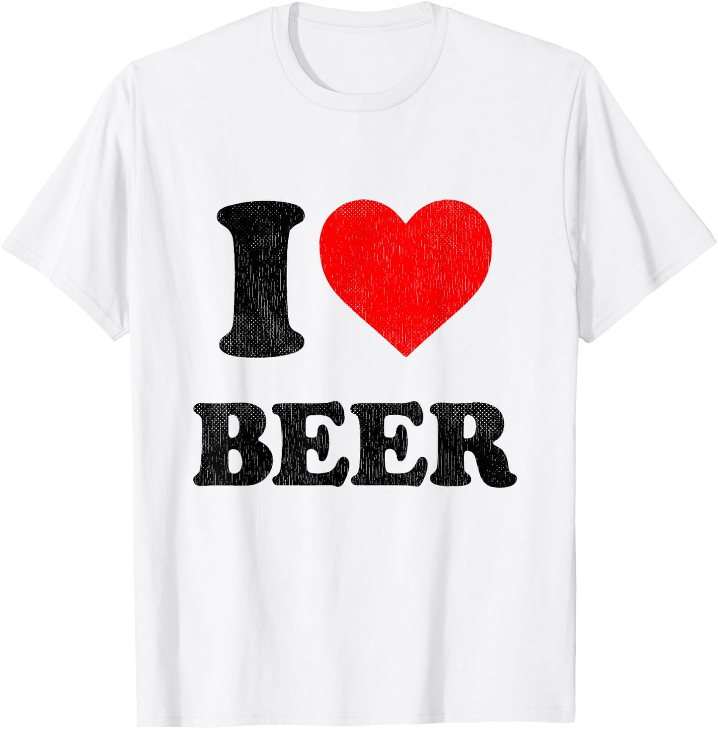 I Love Beer I Heart Beer Alcohol Funny Drinking T-Shirt - T-Shirt | White