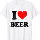 I Love Beer I Heart Beer Alcohol Funny Drinking T-Shirt - T-Shirt | White