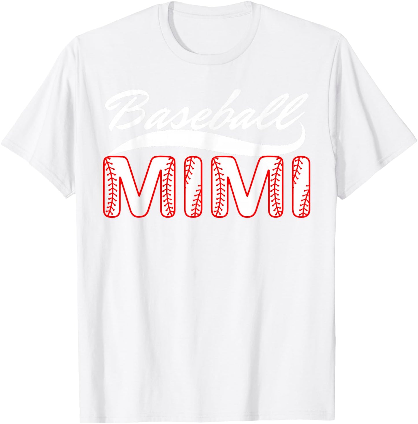 Baseball Mimi Women Family Matching Mimi Baseball Mother T-Shirt - T-Shirt | White