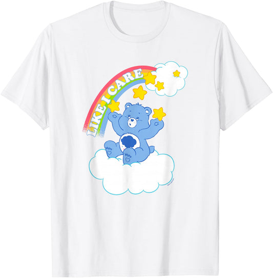 Care Bears Grumpy Bear Like I Care Sassy Rainbow Portrait T-Shirt - T-Shirt | White