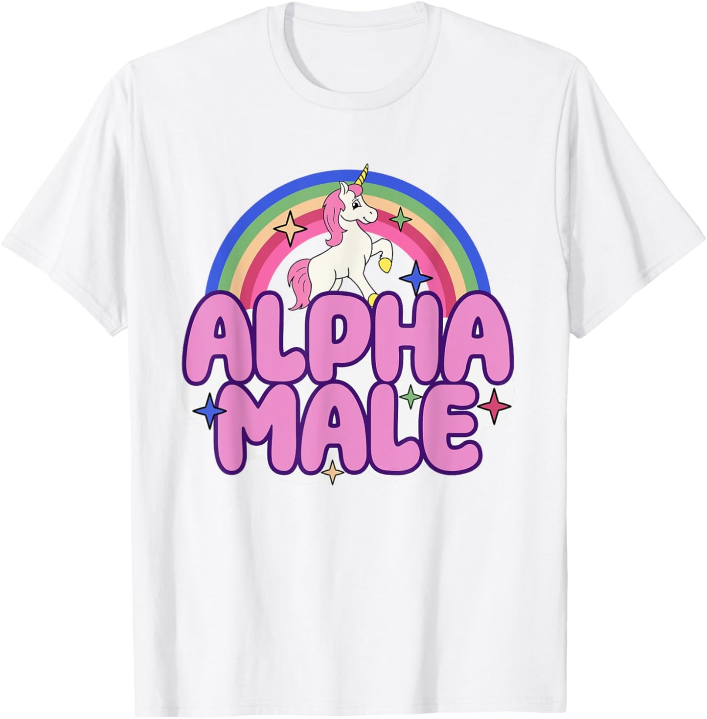 Ironic Alpha Male Unicorn Funny Sarcastic Hilarious Meme T-Shirt - T-Shirt | White