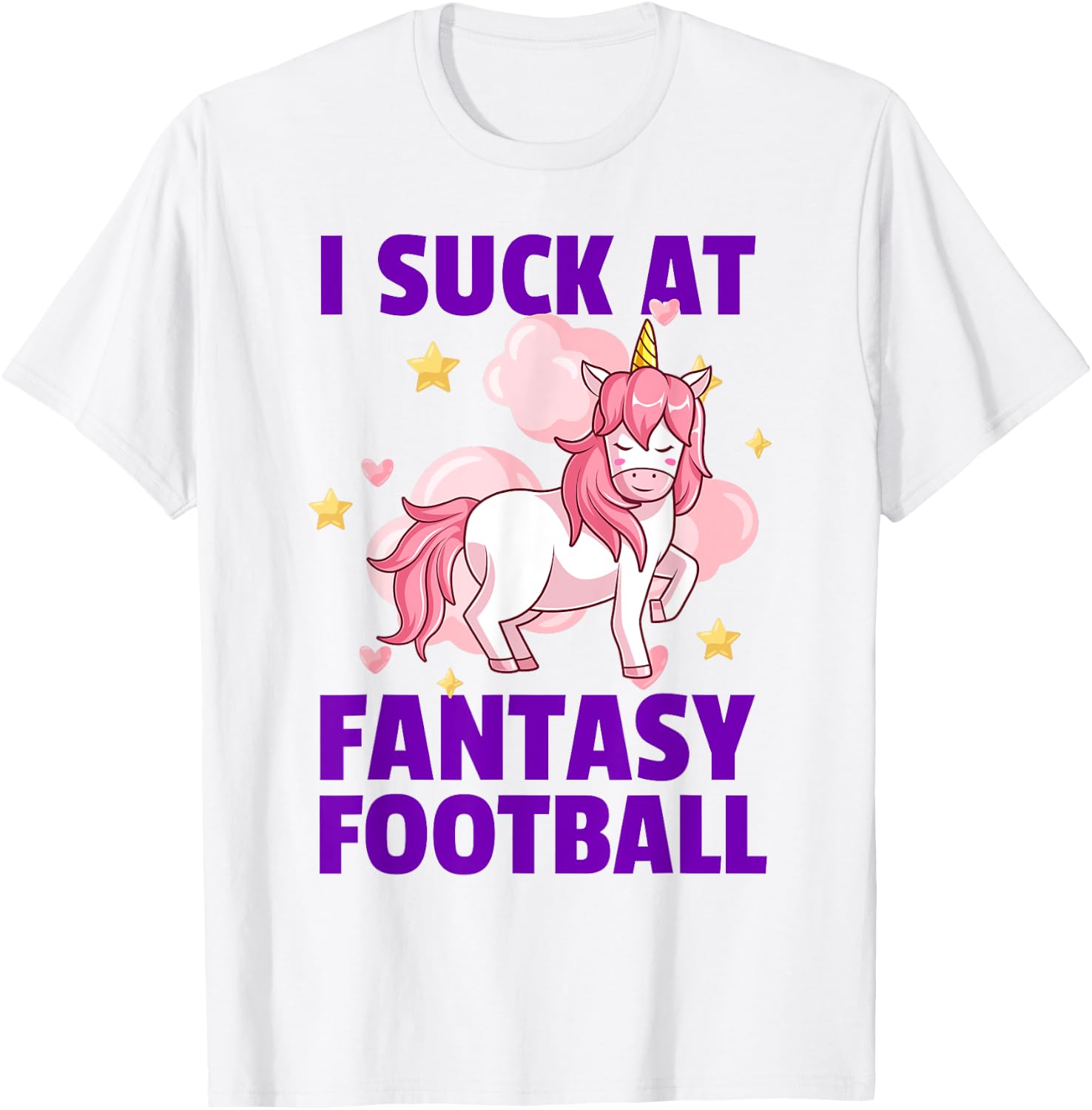 I Suck At Fantasy Football - League Loser Punishment Unicorn T-Shirt - T-Shirt | White