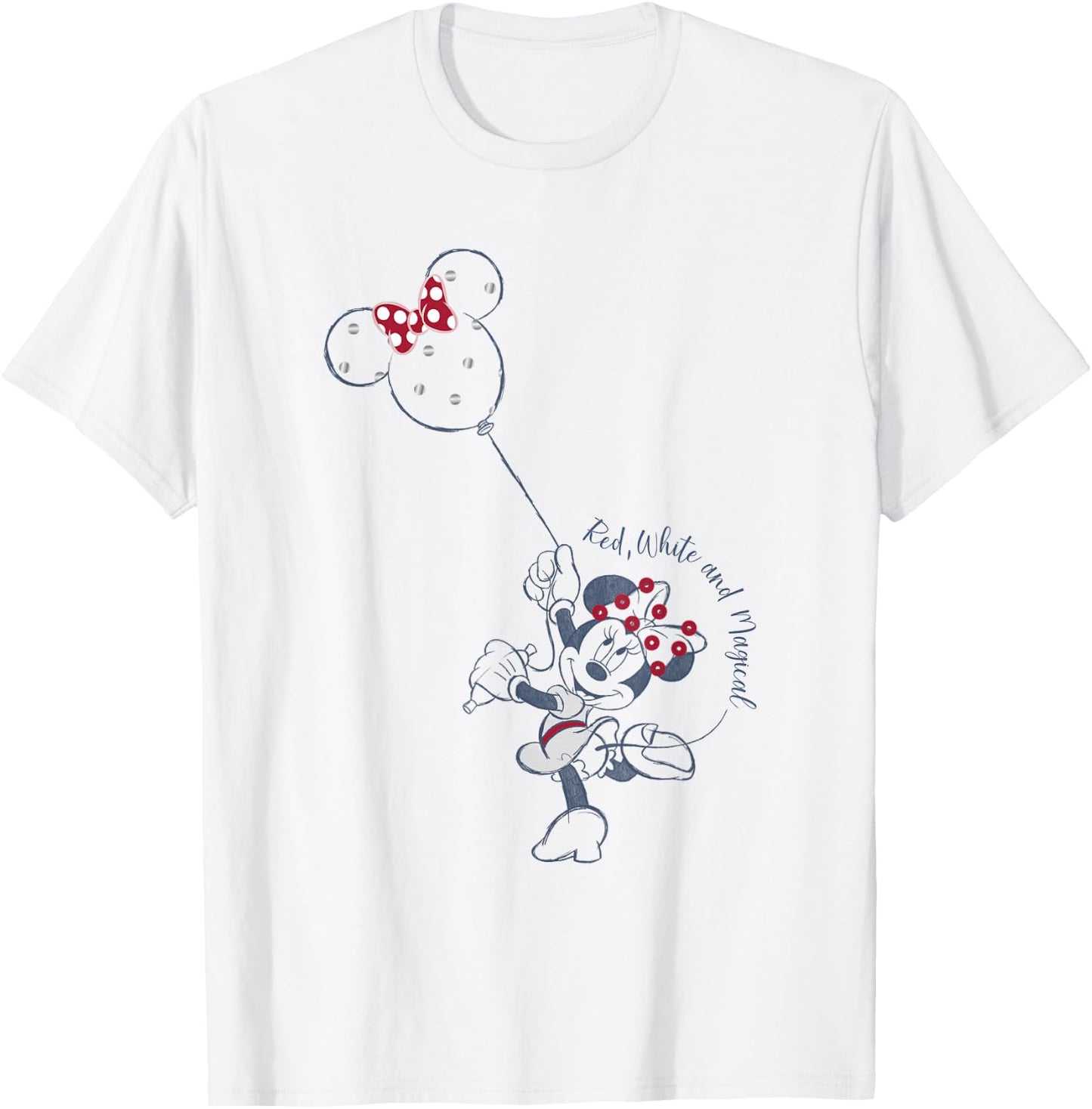 Disney Minnie Mouse Red White and Magical Polka Dot Balloon T-Shirt - T-Shirt | White
