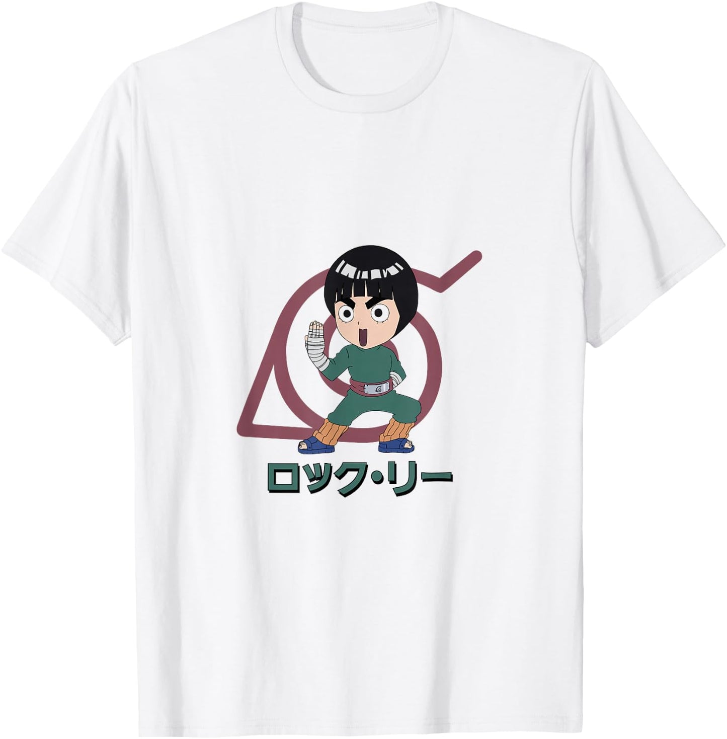 Naruto Classic Lee and Konohagakure Symbol T-Shirt - T-Shirt | White