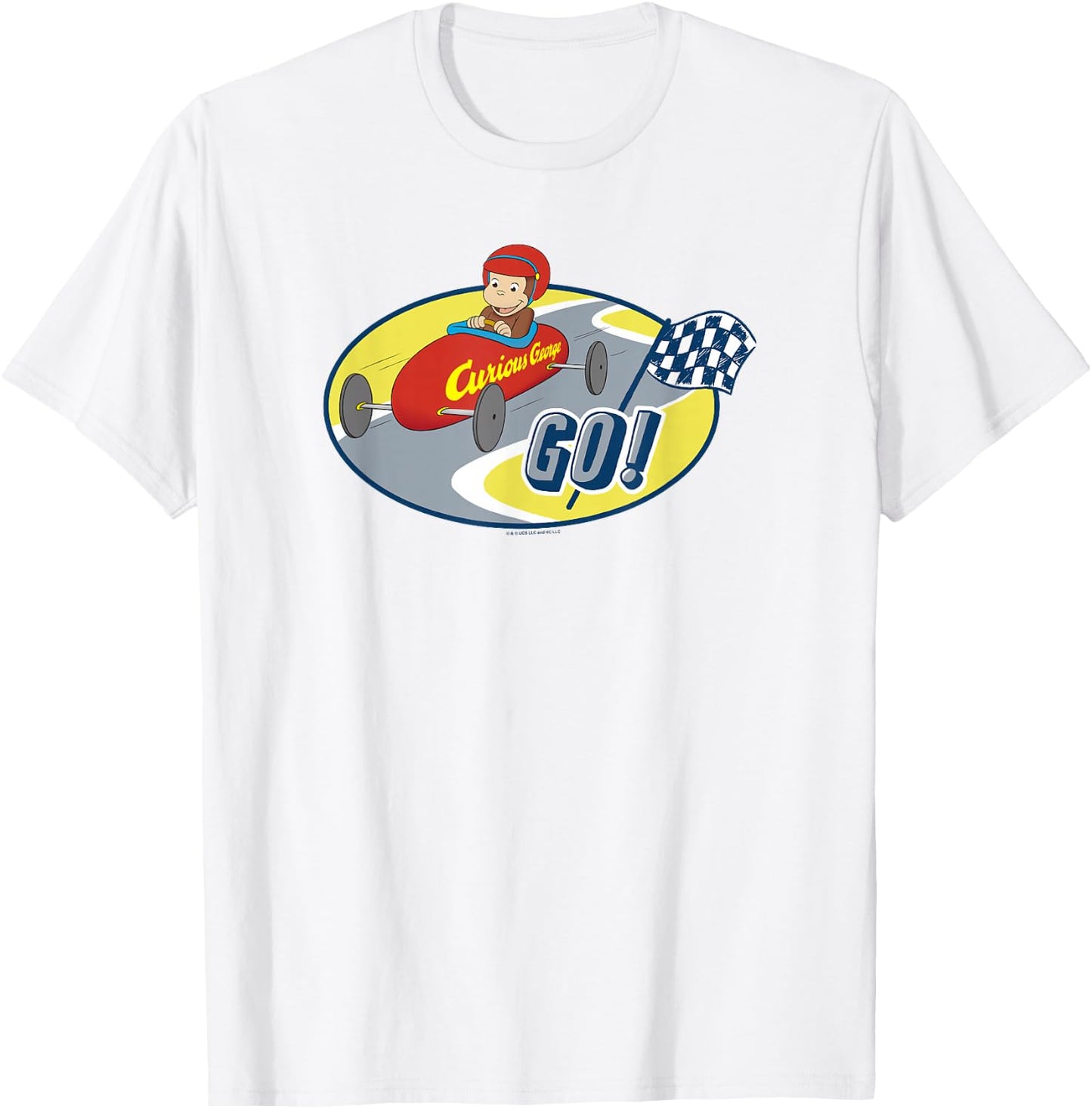 Curious George Go-Kart Racing George T-Shirt - T-Shirt | White