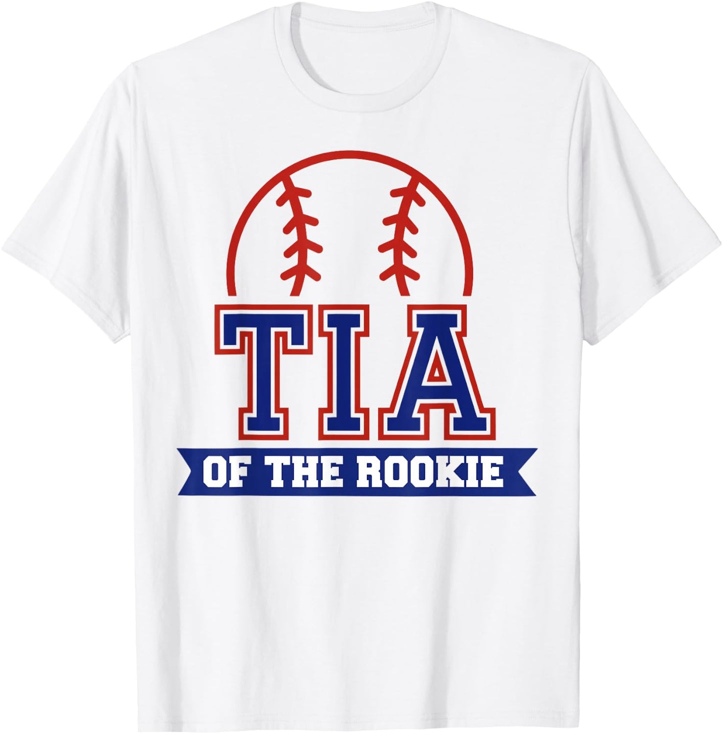 Tia of Rookie 1st Birthday Baseball Theme Matching Party T-Shirt - T-Shirt | White