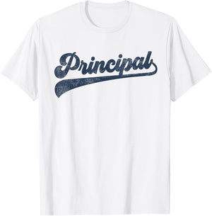 Principal Cute Vintage Graphic School Principal Appreciation T-Shirt - T-Shirt | White