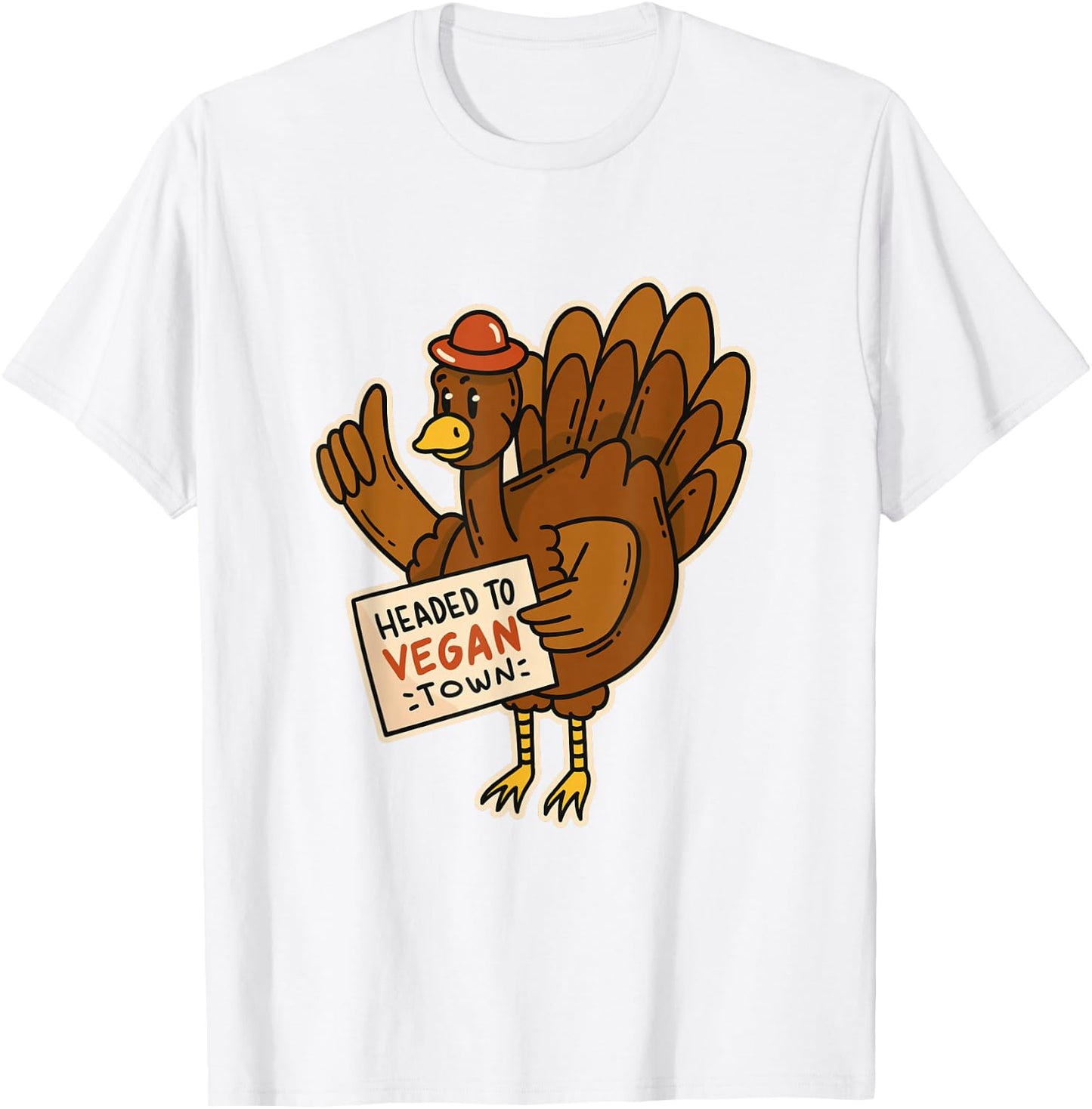 Funny Thanksgiving Day for Vegans Vegan Turkey Day T-Shirt - T-Shirt | White
