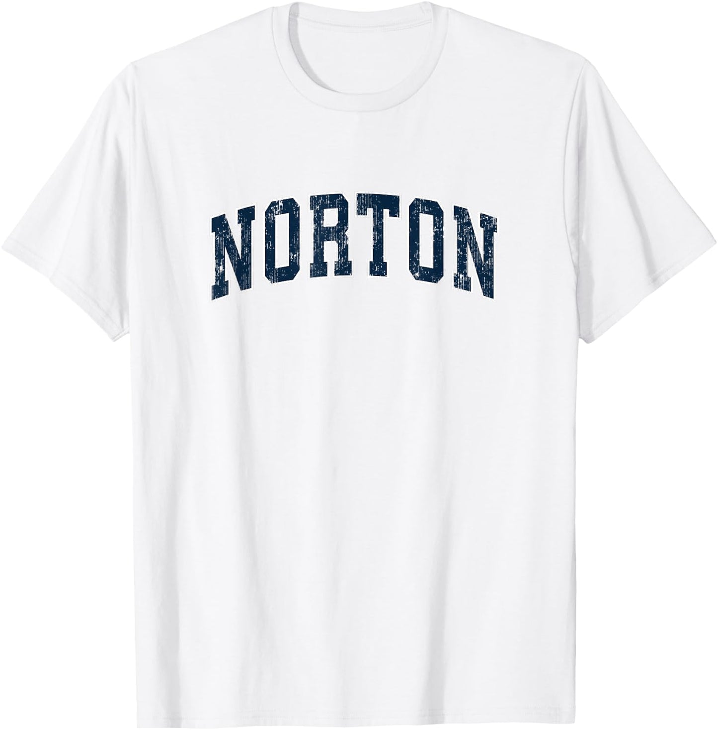 Norton Massachusetts MA Vintage Sports Design Navy Design T-Shirt - T-Shirt | White
