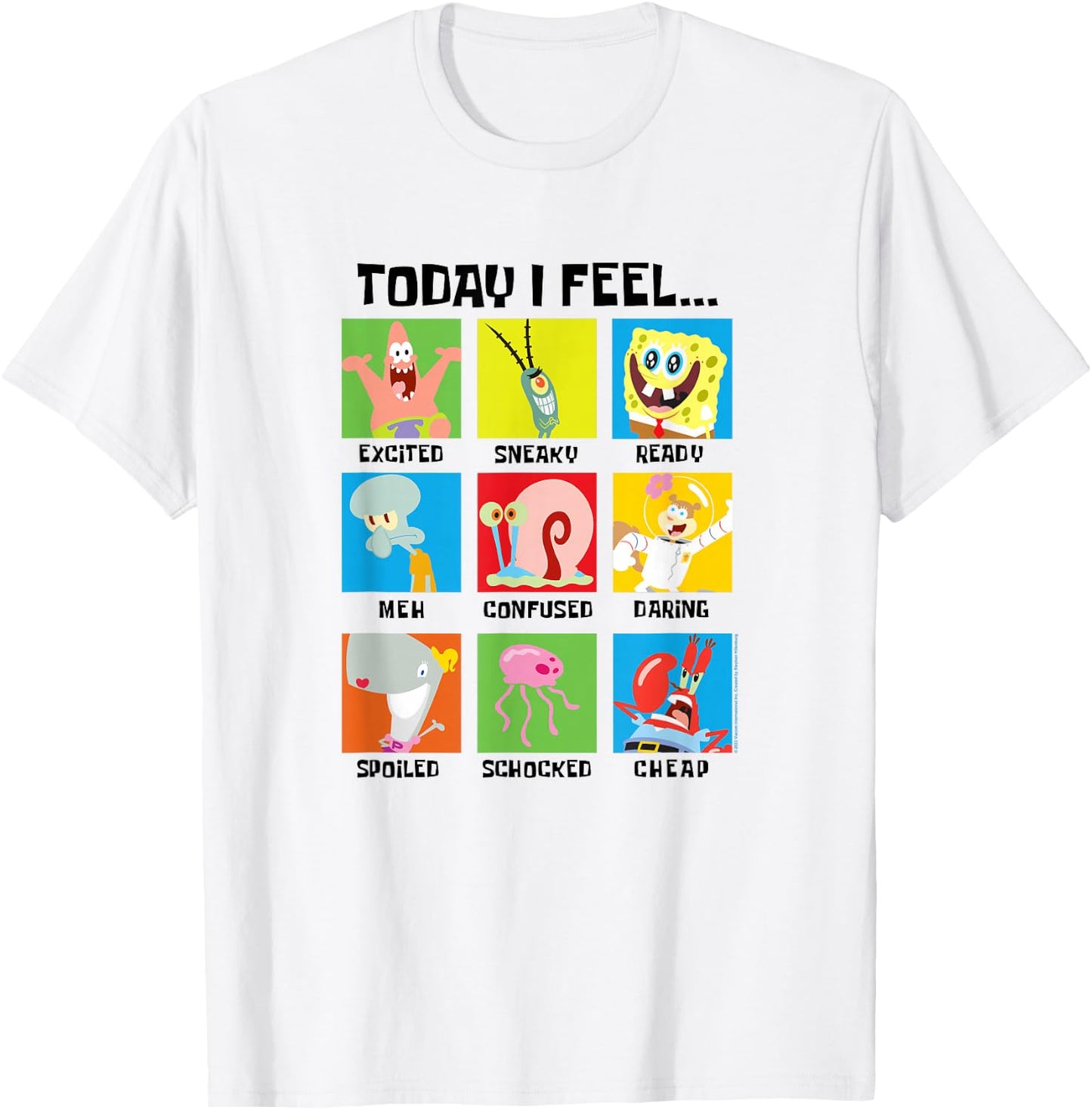 SpongeBob SquarePants Today I Feel… Character Panel Moods T-Shirt - T-Shirt | White
