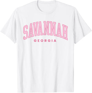 Savannah Georgia Vintage Preppy Throwback Vacation Souvenir T-Shirt - T-Shirt | White