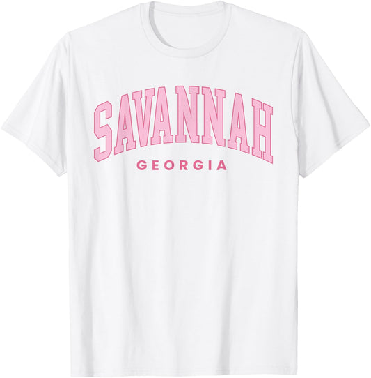 Savannah Georgia Vintage Preppy Throwback Vacation Souvenir T-Shirt - T-Shirt | White