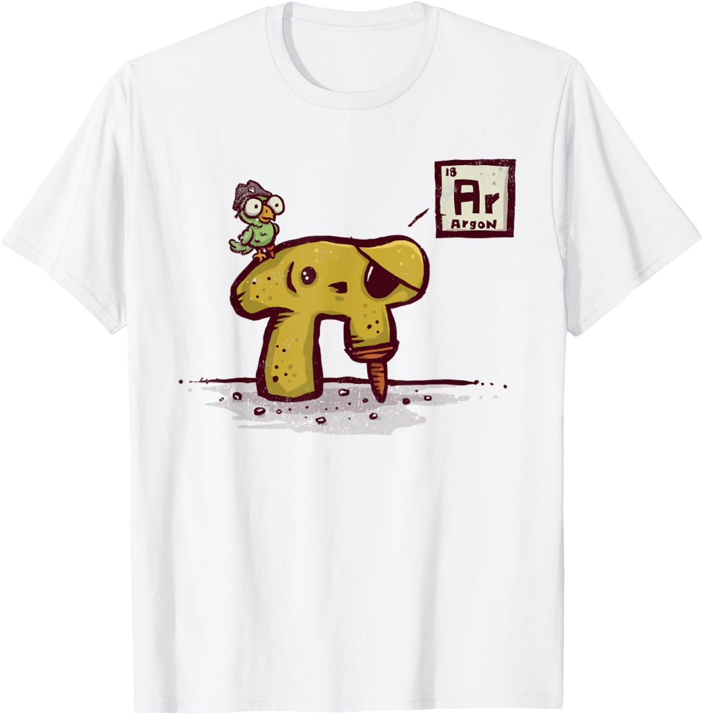 Nerdy Pi Rate Vintage Pirate Bird Periodic Table Math Joke T-Shirt - T-Shirt | White