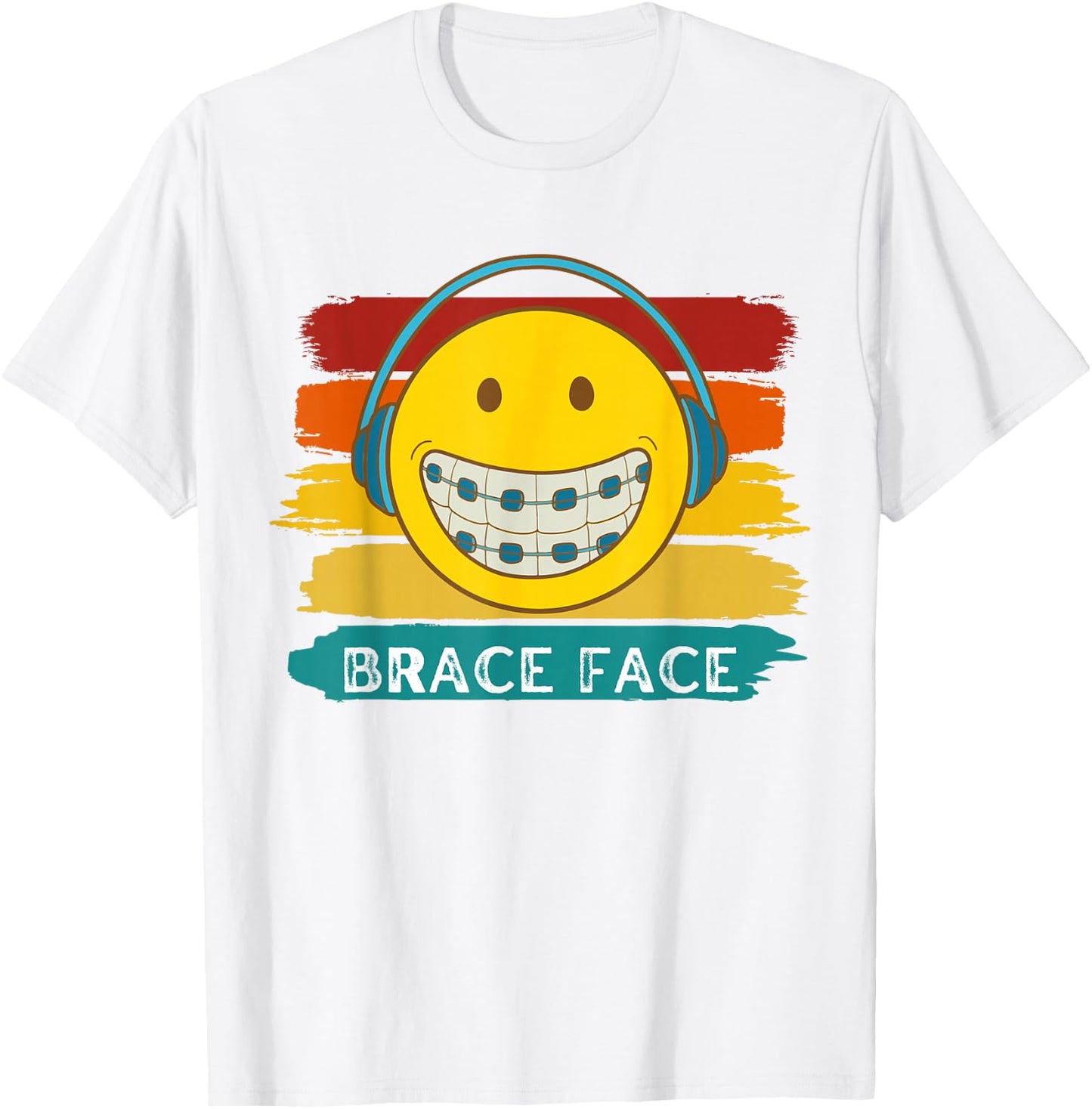 RETRO SMILE BRACE FACE Orthodontic Braces T-Shirt - T-Shirt | White