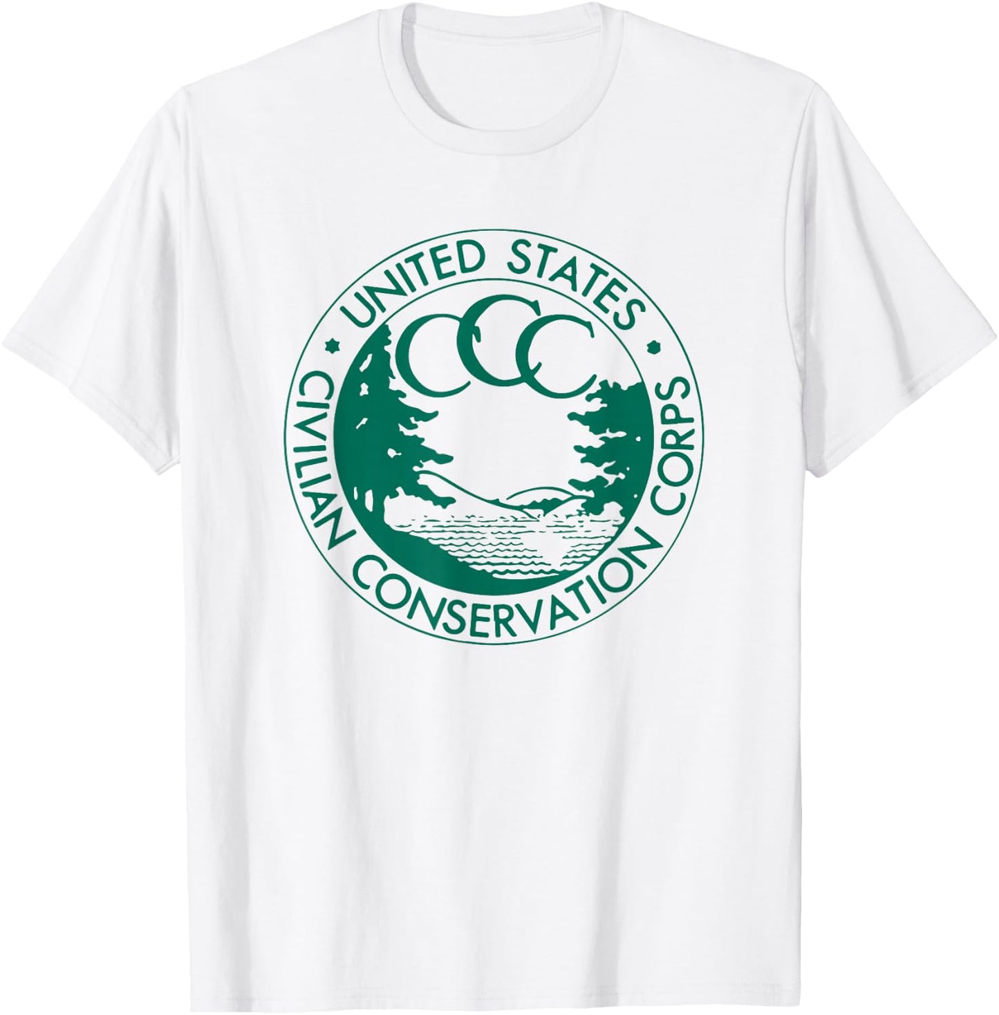 Civilian Conservation Corps CCC Logo Retro Distressed 1930s T-Shirt - T-Shirt | White