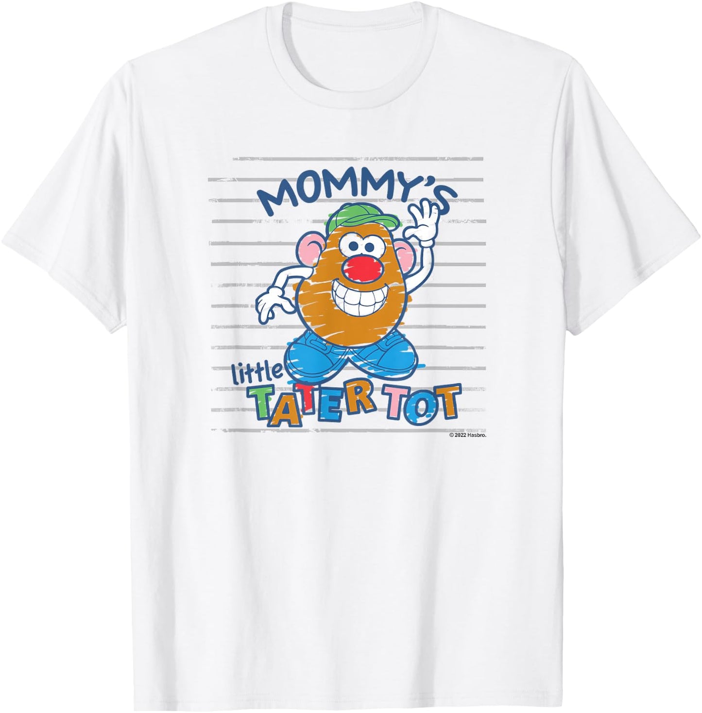 Mr. Potato Head Mommy's Little Tatertot Crayon Colored Shot T-Shirt - T-Shirt | White