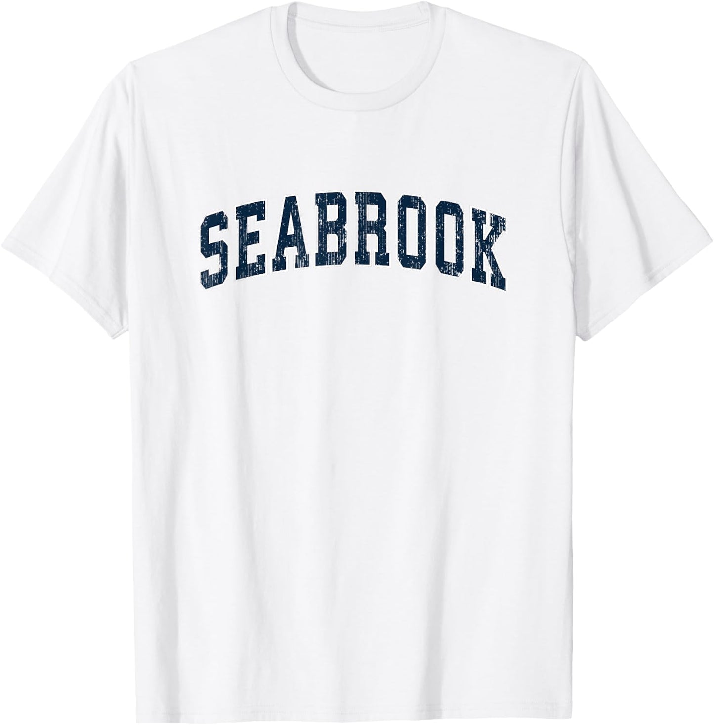 Seabrook New Hampshire NH Vintage Sports Design Navy Design T-Shirt - T-Shirt | White