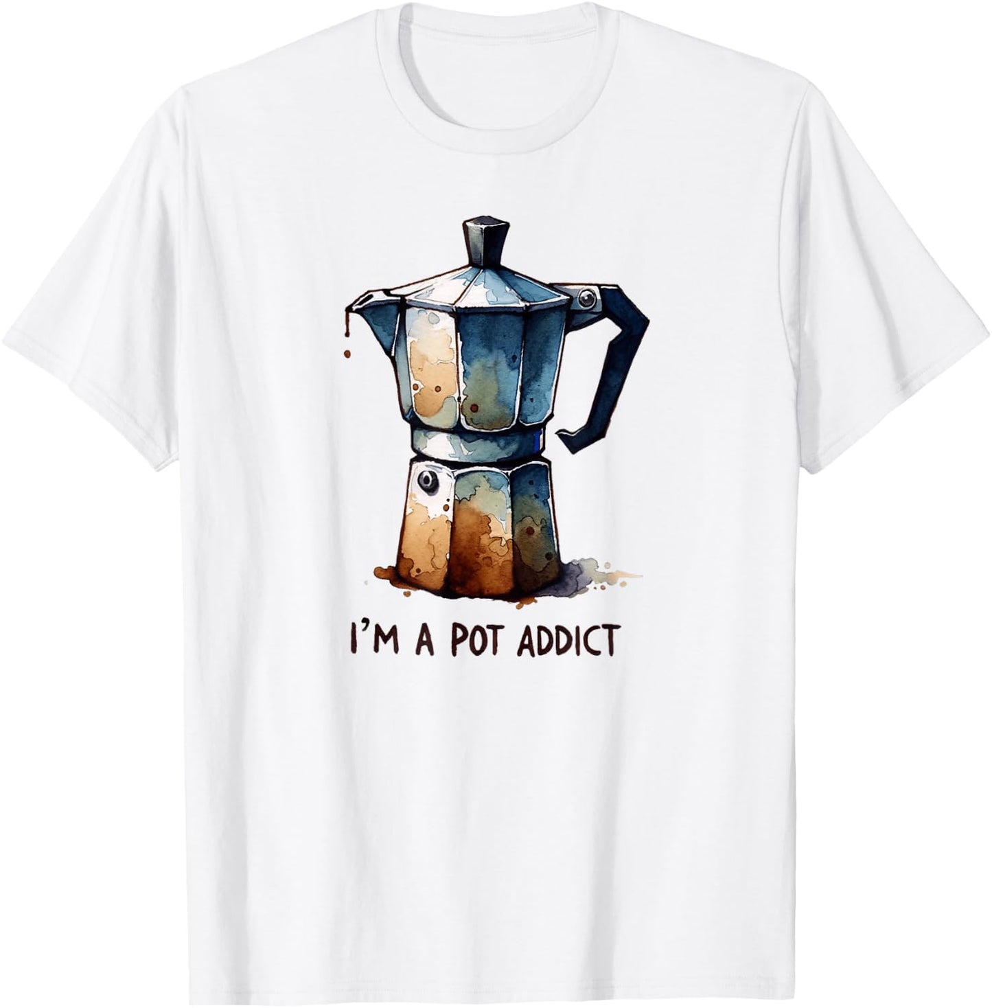 Funny Italian Moka Pot Espresso Addict Cappuccino Coffee T-Shirt - T-Shirt | White