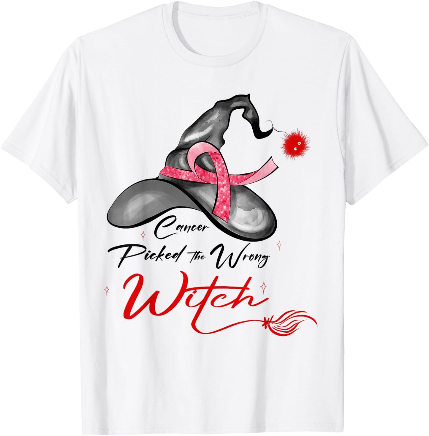 Blood Cancer Halloween | Blood Cancer Picked Wrong Witch T-Shirt - T-Shirt | White