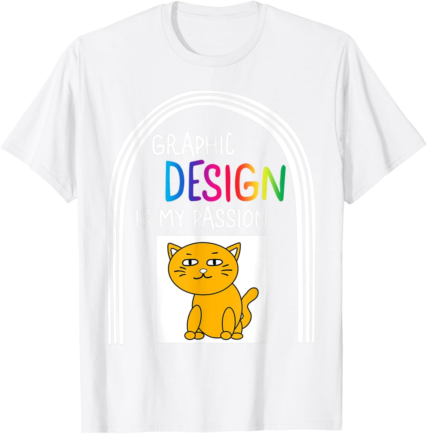 Graphic Designer Design Is My Passion Cat Profession Xmas T-Shirt - T-Shirt | White