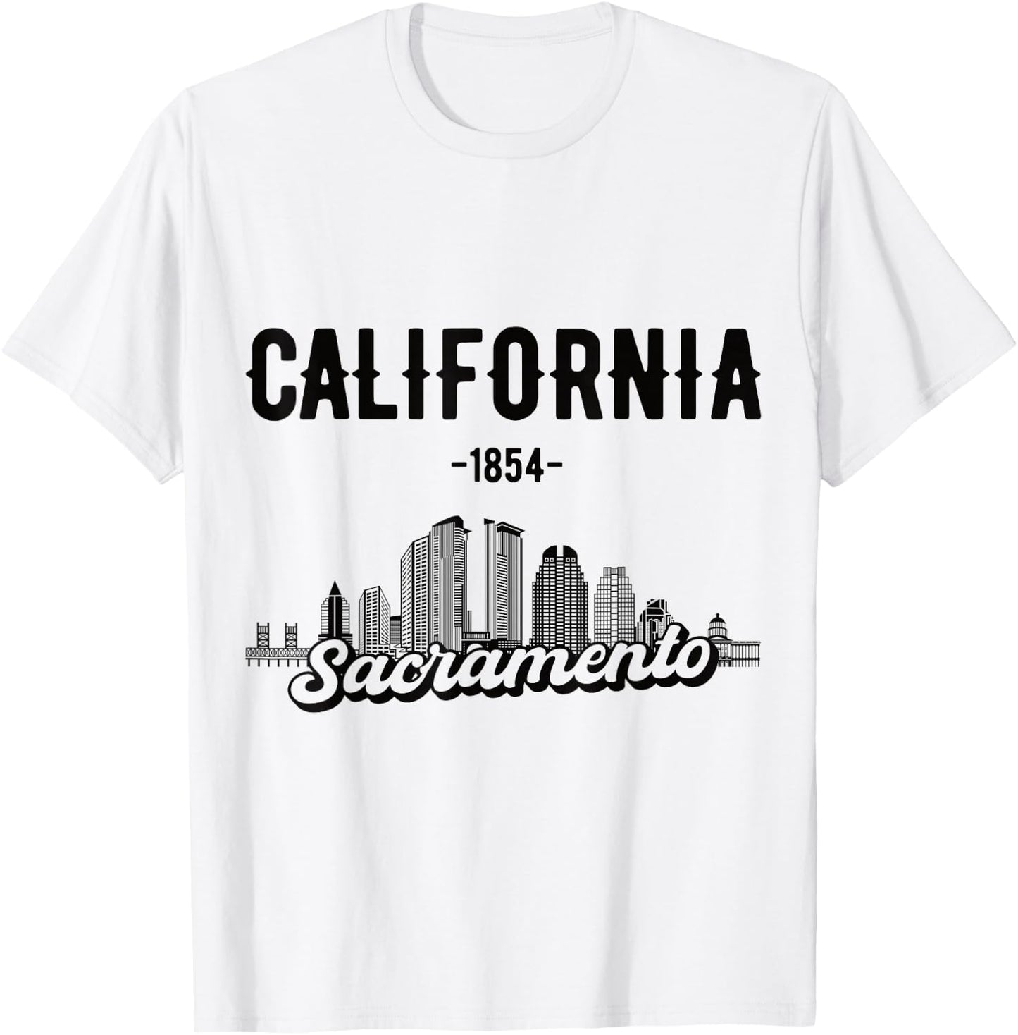 Skyline Sacramento California T-Shirt - T-Shirt | White