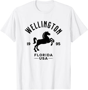 Wellington Florida USA Equestrian Horse Design T-Shirt - T-Shirt | White