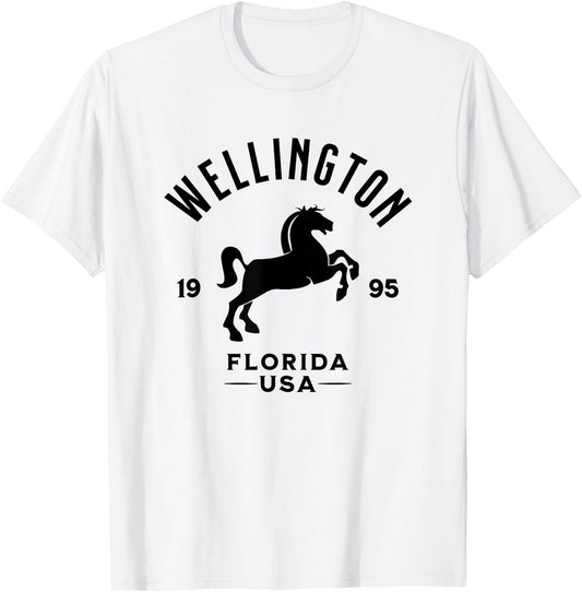 Wellington Florida USA Equestrian Horse Design T-Shirt - T-Shirt | White