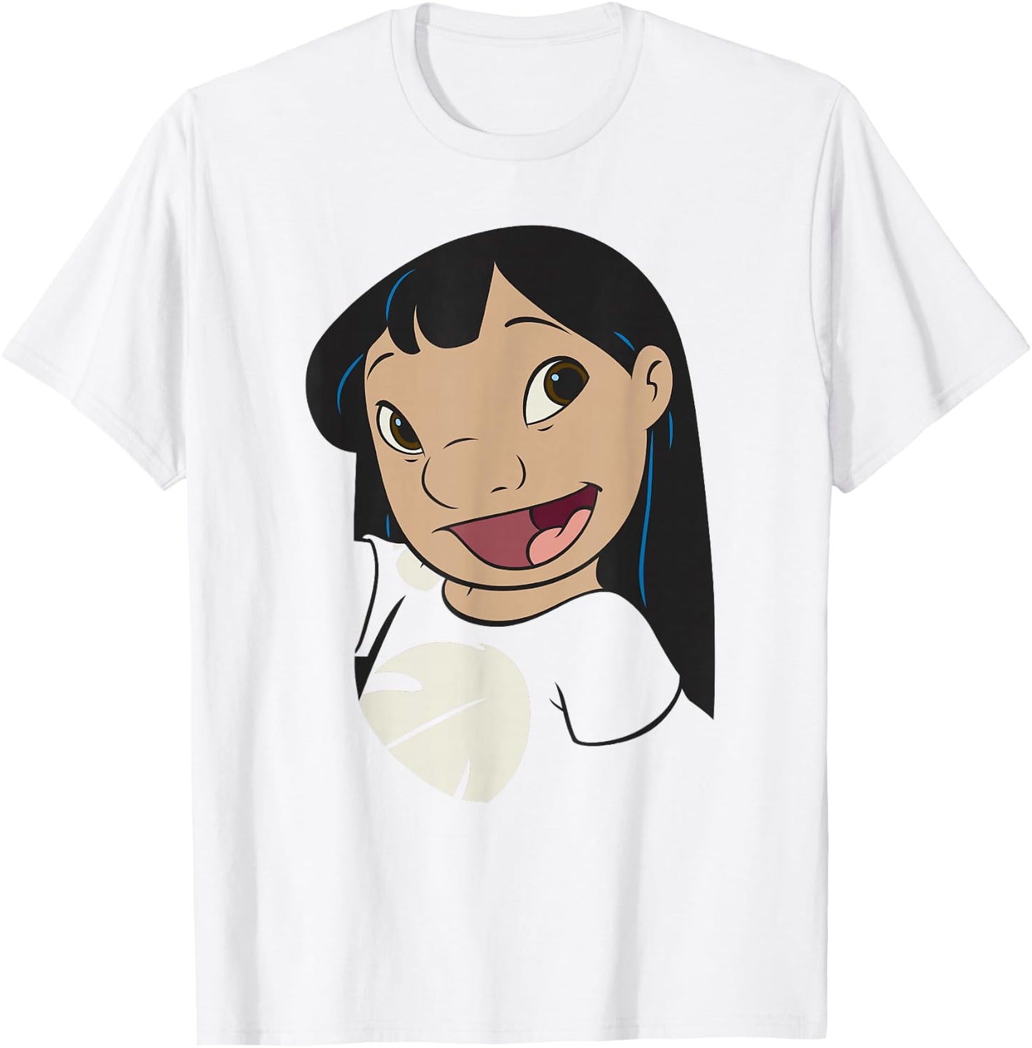 Disney Lilo & Stitch Lilo Big Face Red Shirt Smile T-Shirt - T-Shirt | White
