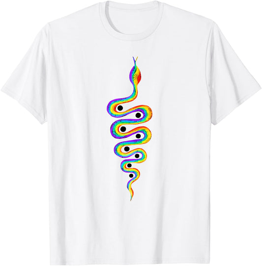 Rainbow snake dreamtime mythology yoga kundalini animal T-Shirt - T-Shirt | White