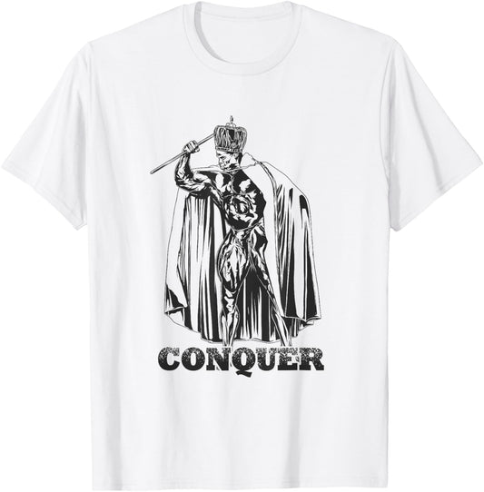Bodybuilding Gym Workout Lift Motivational Gifts Conquer, Ronnie Coleman Mr. Olympia -Adults Grey Small Classic Fit Short Sleeve T-Shirt - T-Shirt | White