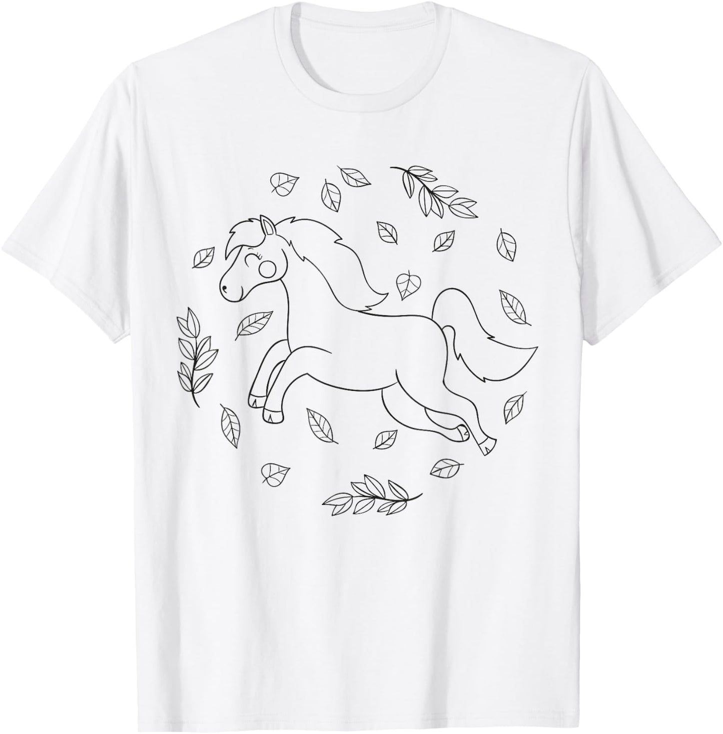 Horse mandala to color for children T-Shirt - T-Shirt | White