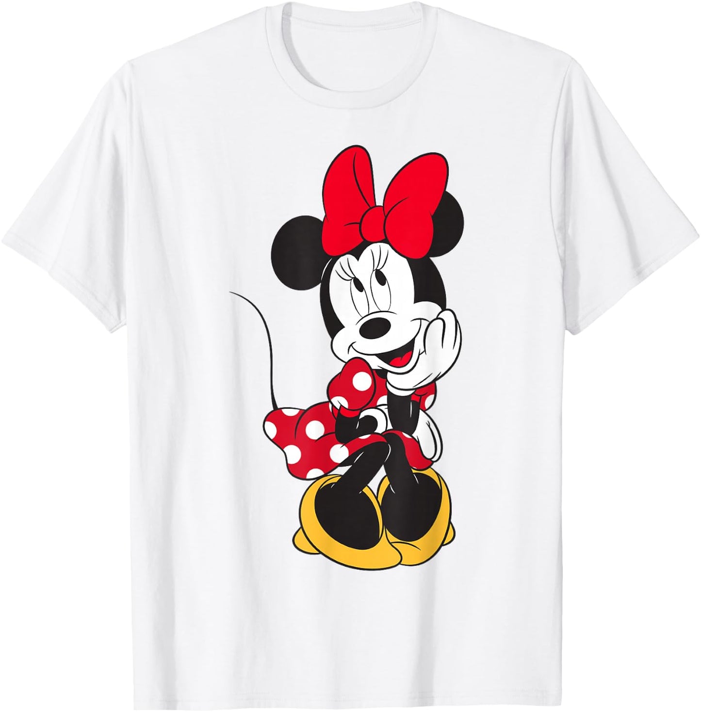 Disney Minnie Mouse Daydreaming Pose Cute Portrait T-Shirt - T-Shirt | White