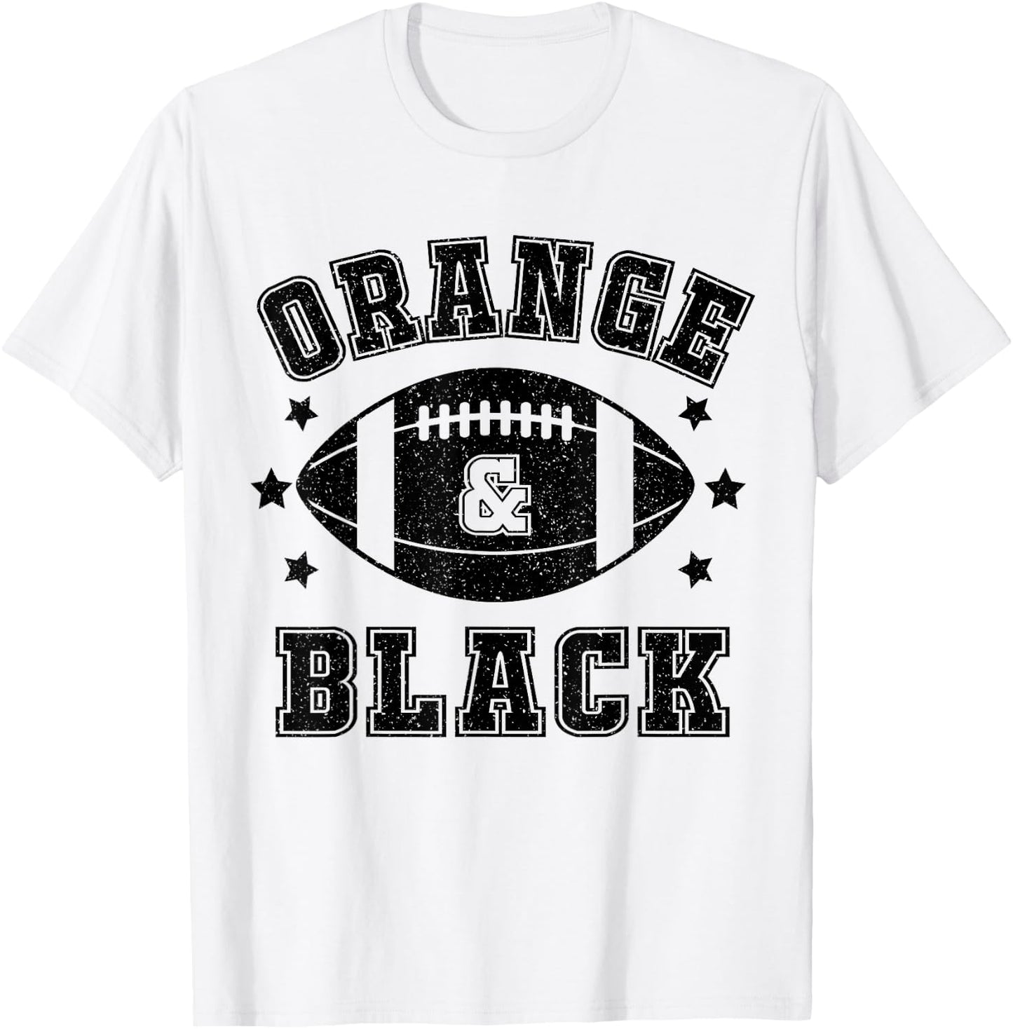 On Gameday Football We Wear Orange And Black School Spirit T-Shirt - T-Shirt | White